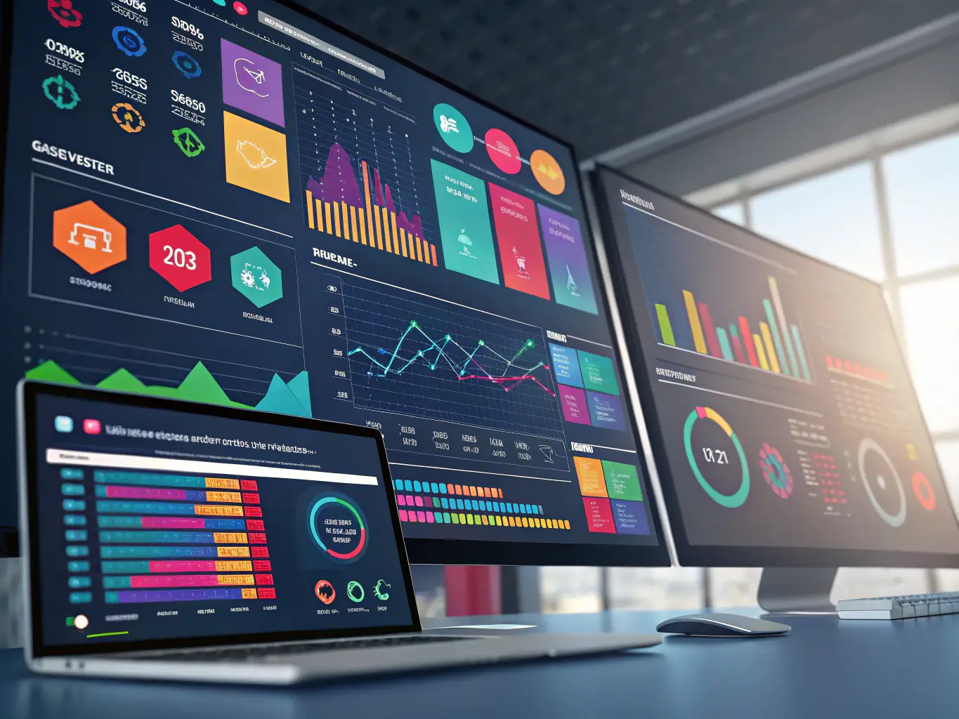 A dynamic image showcasing various ad-tech solutions and marketing automation tools, highlighting their capabilities and integration within a digital advertising campaign.