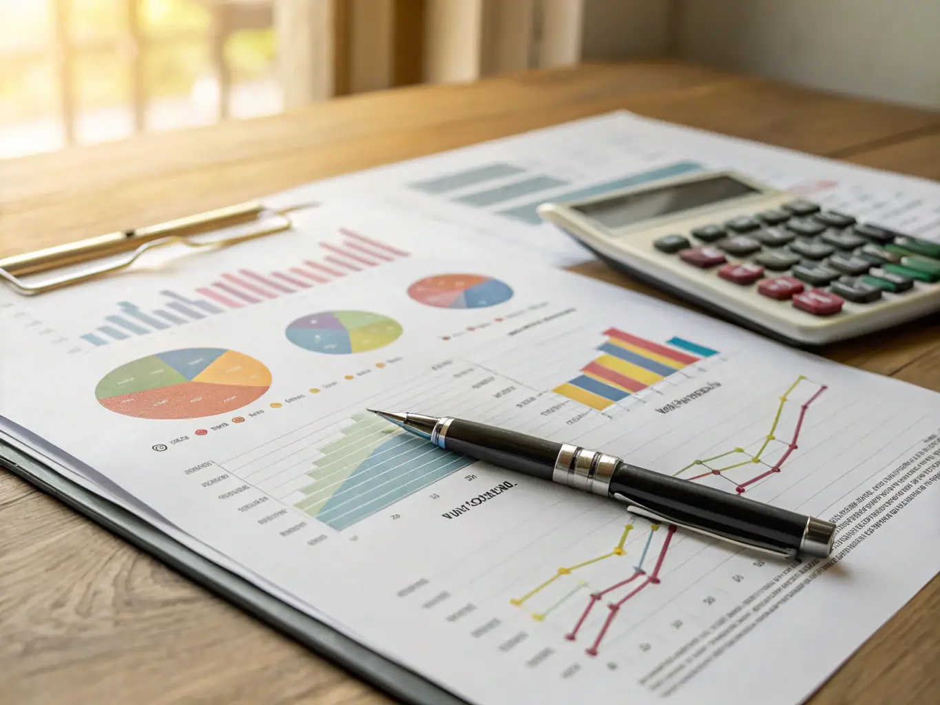 A detailed image of due diligence reports and expert analysis documents, emphasizing the thoroughness and precision of the advisory services offered to investors and executives.